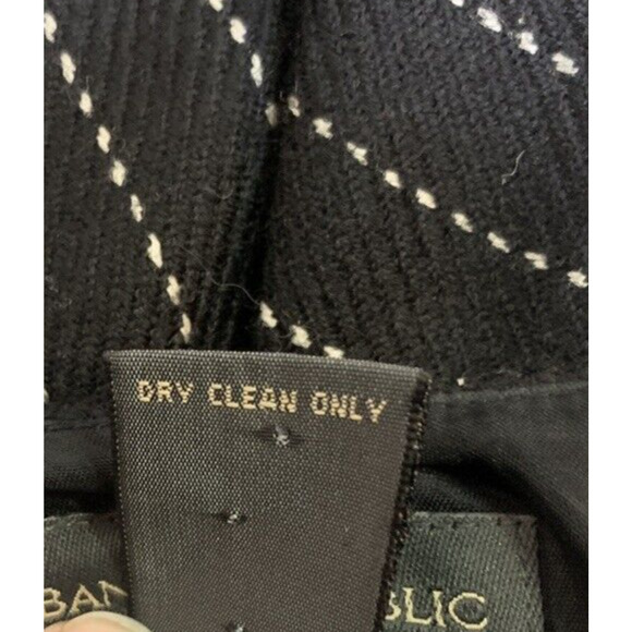 Banana Republic Dress Womens 2 Black White Striped Wool Fit & Flare Strapless - Picture 11 of 14